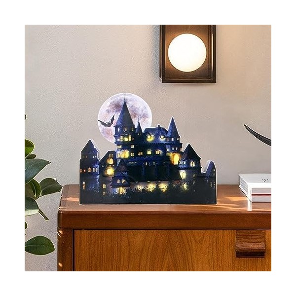 Décoration de château illuminée pour aquarium miniature et bureau