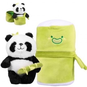 UHLSNHK Peluche Panda avec Bambou, Jouet en Peluche Panda, Jouet en Peluche Panda Doux en Bambou 30 Cm / 11,8 Pouces Oreiller
