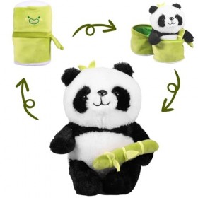 UHLSNHK Peluche Panda avec Bambou, Jouet en Peluche Panda, Jouet en Peluche Panda Doux en Bambou 30 Cm / 11,8 Pouces Oreiller