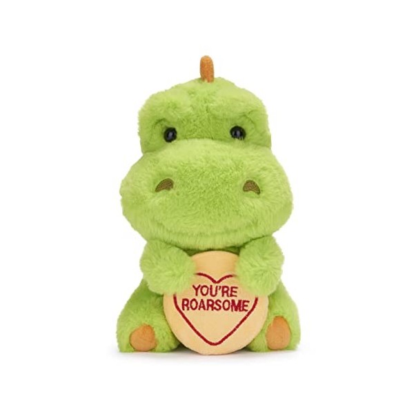 Posh Paws 37641 Swizzels Love Hearts Peluche Danny Le Dinosaure Youre Roarsome Vert 20 cm