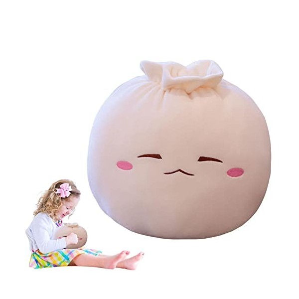 Umifica Jouets en Peluche à Presser, Oreiller apaisant en Peluche Bao Zi Expression, Jouets dNourriture Chinoise pour bébés 