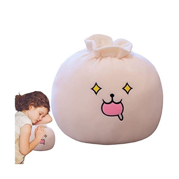 Umifica Jouets en Peluche à Presser, Oreiller apaisant en Peluche Bao Zi Expression, Jouets dNourriture Chinoise pour bébés 