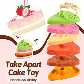 LINFUN KIDS Dinette Enfant avec Dessert Jouet Gâteau Plateau, Jouet Aliment Cuisine Accessoires, Jeux Dimitation Cadeau pour