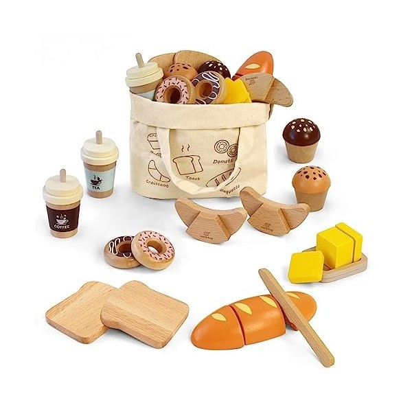 Little Log Ensemble de jouets de boulangerie en bois Jeu de nourrit