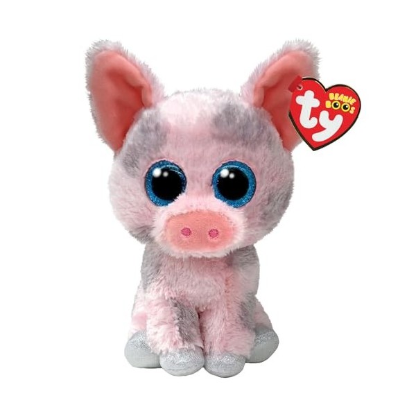 Ty Beanie Boos – Hambo Le Tendre Cochon avec Yeux Bleus Scintillants – 15 cm – T37318