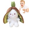 Lapin en Peluche - Peluche Lapin Fruit Réversible avec Fermeture Éclair,Oreiller en Peluche Doux Mignon pastèque et Kiwi Frui
