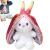 Lapin en Peluche - Peluche Lapin Fruit Réversible avec Fermeture Éclair,Oreiller en Peluche Doux Mignon pastèque et Kiwi Frui