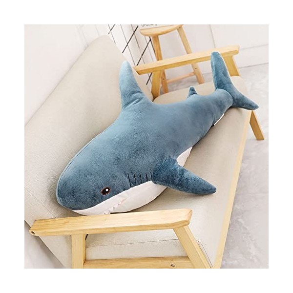 GUODUN Requin en Peluche Animal Tapis de Lecture Requin en Peluche Requin en Peluche poupée en Peluche Animal Blue 45cm AMIL