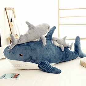 GUODUN Requin en Peluche Animal Tapis de Lecture Requin en Peluche Requin en Peluche poupée en Peluche Animal Blue 45cm AMIL