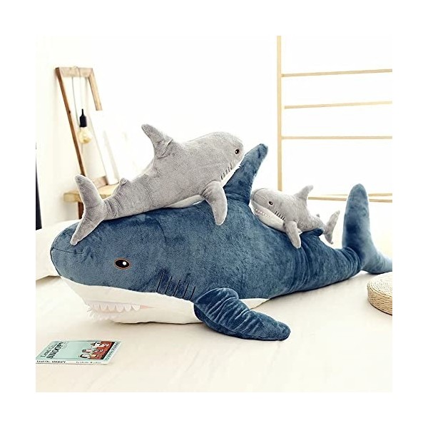 GUODUN Requin en Peluche Animal Tapis de Lecture Requin en Peluche Requin en Peluche poupée en Peluche Animal Blue 45cm AMIL