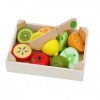Toys of Wood Oxford Fruits légumes à découper - Fruits et légumes en Bois. Jeu d Imitation Cuisine Montessori pour Enfant dès