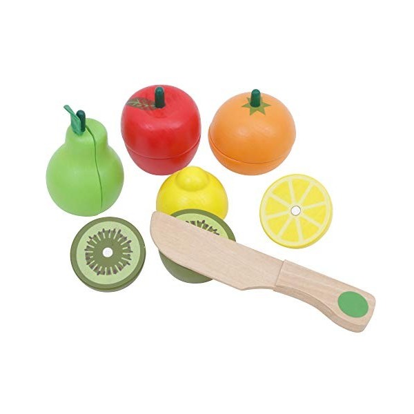 Toys of Wood Oxford Fruits légumes à découper - Fruits et légumes en Bois. Jeu d Imitation Cuisine Montessori pour Enfant dès