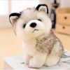 LAARNT 22cm Jouet en Peluche de Petit Chien Gris pour Enfants，Poupée en Peluche en Chien Husky réaliste，Doudou en Chien Husky