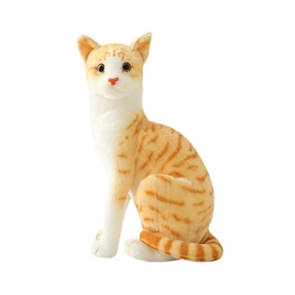 Vrai Chat en Peluche, 30cm Chat en Peluche couché en Peluche Chat Poupée en Peluche Chat réaliste Peluche Chat Chaton en Pelu