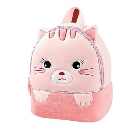 Sac à Dos Maternelle Animaux, Mignonne Chat en peluche Maternelle Primaire Sac a Dos Scolaire, Animaux Bébé Sac à École Fille