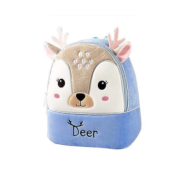 Sac à Dos Maternelle Animaux, Mignonne Chat en peluche Maternelle Primaire Sac a Dos Scolaire, Animaux Bébé Sac à École Fille