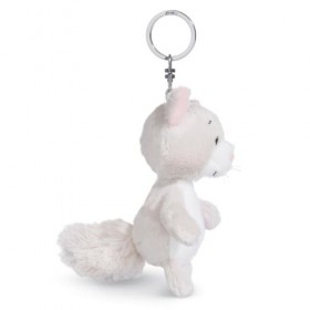 NICI Chat Love en Peluche 10&nbsp;cm Gris-Pendentif Animal câlin Durable lanière, Anneau Porte-clés, 49400
