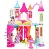 Barbie Mobilier Le Château des Bonbons Dreamtopia, maison de poupées avec 8 espaces et accessoires, jouet pour enfant, DYX32