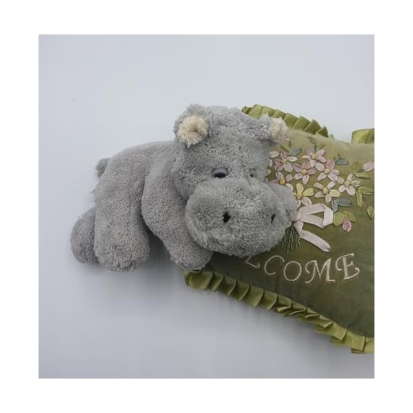 CHINOCO Peluche hippopotame allongé doux endormi doudou doudou peluche enfant bébé jouet cadeau L 20 cm