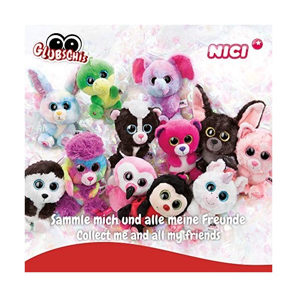 NICI Doudou - Peluche GLUBSCHIS Chauve-Souris Baako 15cm, avec des Grands Yeux Scintillants