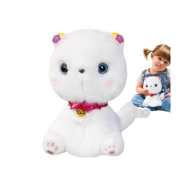 Peluche de chat, animal en peluche de chat mignon, jouets en peluche de, peluche de chat noir et blanc, jolie poupée dours d