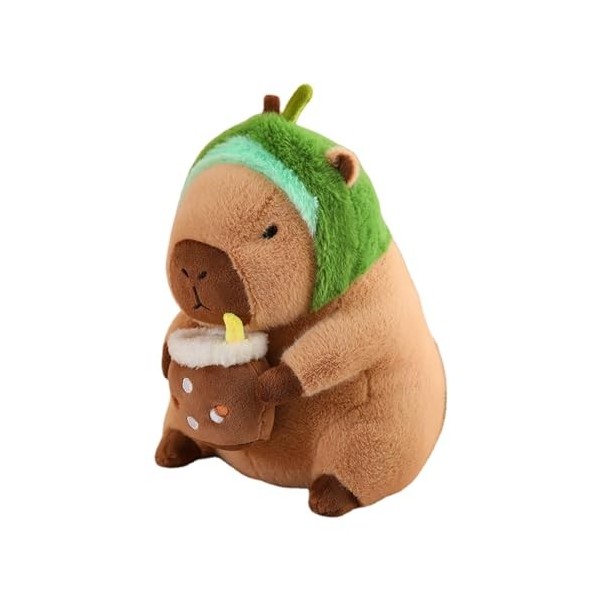 Genikeer Peluche Capybara farcie,Kawaii Peluches Capybara Jouet - Couvre-tête Amovible, Adorable Peluche Capybara, Jouet pour