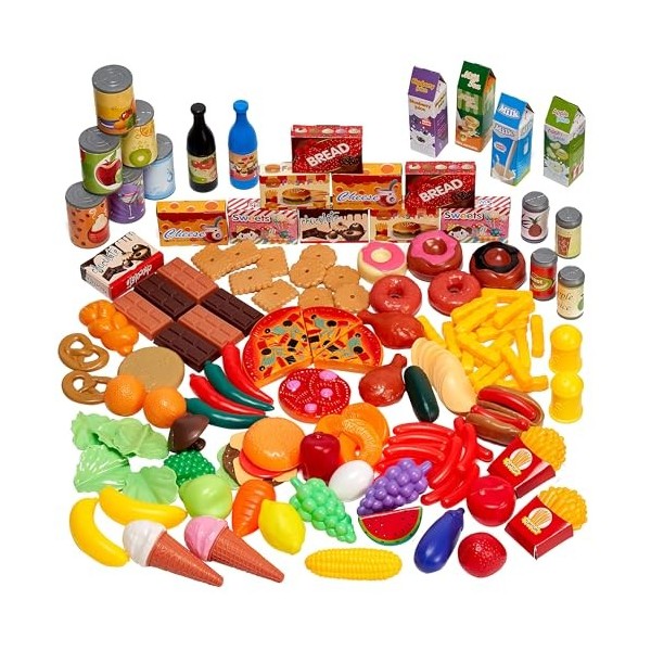 THE TWIDDLERS 150 Jouets de Cuisine Fruits & Légumes, Dinette Enfant -  Solide & 100% Sans BPA - Cadeau de Anniversaire & Noël