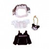 niannyyhouse Vêtements de poupée en peluche de 20 cm, couvre-chefs amples, chemise blanche, jupe noire, sac à dos de 8 pouces
