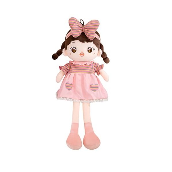 ISAKEN Ragdoll avec Chapeau et Cheveux, poupée en Tissu poupée Mignonne pour Filles Peluche Douce Ragdoll Adorable Animal en 