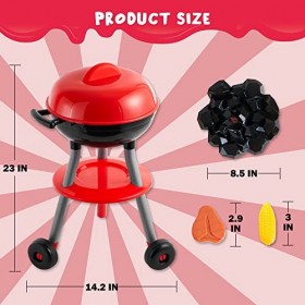 JOYIN 24 Pièces Petit Chef Barbecue Cuisine Jouet Gril Interactif Jouer Ensemble de Cuisine pour Enfants Cuisine Faire Sembla