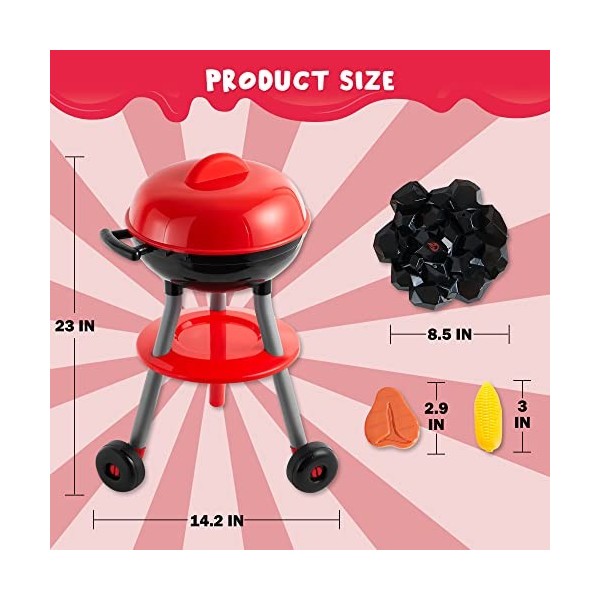 JOYIN 24 Pièces Petit Chef Barbecue Cuisine Jouet Gril Interactif Jouer Ensemble de Cuisine pour Enfants Cuisine Faire Sembla