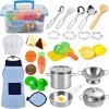 AMOYEE Jouets de Cuisine pour Enfants, 30 Pièces, Ensemble De Jouets De Cuisson pour Enfants, Jeu de Petit Chef,Cadeau Parfai