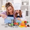 AMOYEE Jouets de Cuisine pour Enfants, 30 Pièces, Ensemble De Jouets De Cuisson pour Enfants, Jeu de Petit Chef,Cadeau Parfai