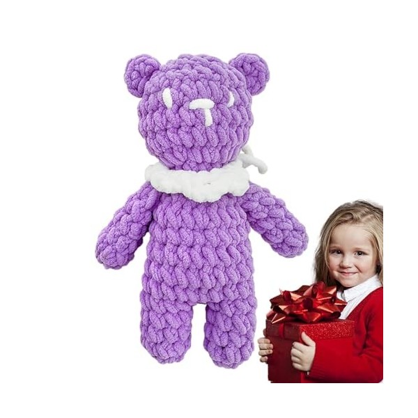 HUNYA Animal en Peluche Ours tricoté - Ours en Peluche en Peluche - Oreiller Doux et Jouet en Peluche créatif, Jouets Mignons