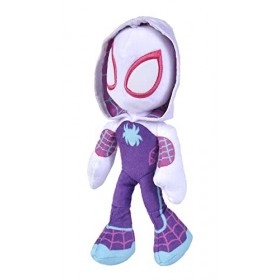 Figurine articulée Spiderverse Ghost Spider 25 cm en peluche avec yeux qui brillent dans le noir