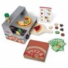 Melissa & Doug Jouet Pizzeria, Jouets de nourriture en bois et accessoires de cuisine pour enfants, Montessori, Pizza en bois