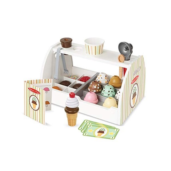 Melissa & Doug | Comptoir À Crème Glacée En Bois | Jouet en bois |  3+ | Cadeau pour garçon ou fille | Jeu de rôle | Jeux da