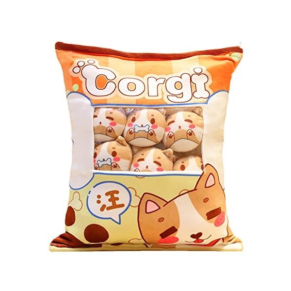 Voiakiu Mignon Snack Oreiller Animaux en Peluche, Jouets Pudding Décoratif Amovible Poupées Creative Jouet Cadeaux pour Ados 