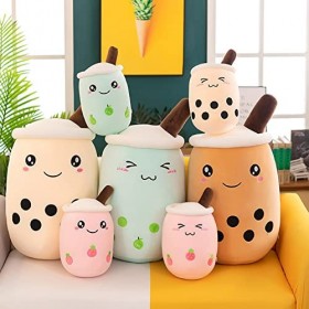 Surakey Jouet en Peluche, Oreiller en Peluche de thé à Bulles,Coussin décoratif en Peluche, Mignon Peluche Poupée Souple Joue