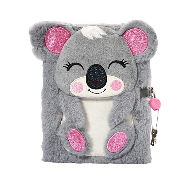 Pinkgarden Cahier en Peluche Adorable Chat pour Filles, 160 Pages, Journal Intime, Cadeau danniversaire de Noël pour Filles