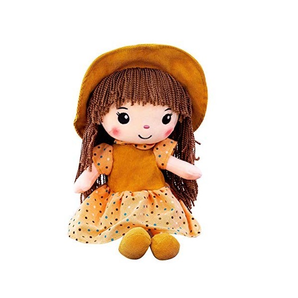 Poupée Bébé Fille Peluche Poupée de Chiffon Cadeau Fille 40CM,Bébé Jouet Poupée Mignonne en Peluches Chiffon Doudou Poupon Pl