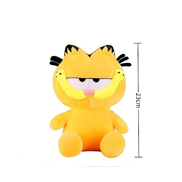 LAARNT 23cm Jaune Cartoon Chat Jouet en Peluche, Doux Anime De Dessin Animé Chat Laid Animal Poupée Assise Oreiller CâLin Cad