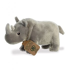 Aurora, 35023, Eco Nation Rhinocéros, 24cm, Peluche éco-Responsable, Gris