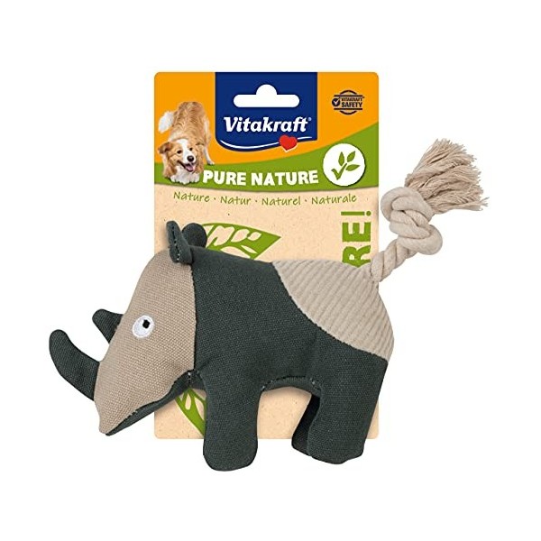 Vitakraft Jouet pour Chien Pure Nature Animaux - Modèle Aléatoire Cheval Ou Rhinocéros