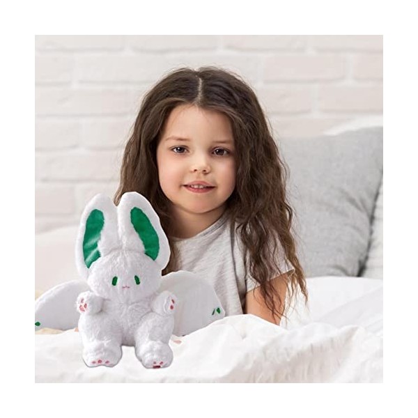 Amesor Lapin en Peluche,Soft Bat Rabbit Plushie Dolls Coussin avec Chauve-Souris | 13,7 Pouces réaliste Fourrure Lapin Peluch