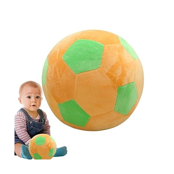 Teksome Ballon de football en peluche douce et brillante | Oreiller en peluche pour le divertissement pour augmenter le plais