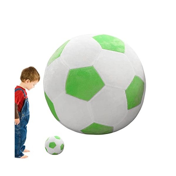 Teksome Ballon de football en peluche douce et brillante | Oreiller en peluche pour le divertissement pour augmenter le plais