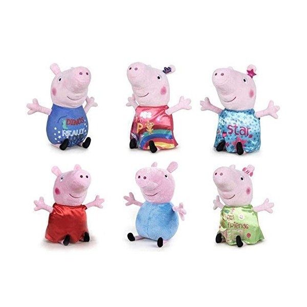 Play by Play Peluche Peppa Pig Happy Oink Assortiment 20 cm, 8425611389474, Multicolore, Talla única