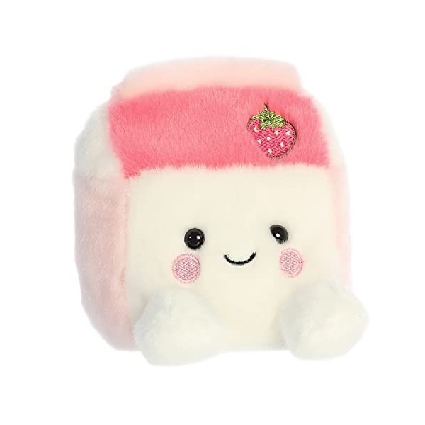 Aurora® Adorable animal en peluche Palm Pals™ Fresa Strawberry Milk™ - Amusement de poche - Jeu en déplacement - Rose 12,7 cm