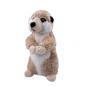 EcoBuddiez -Suricate de Deluxebase. Peluche petit format douce fabriquée à partir de bouteilles en plastique recyclées. Cadea